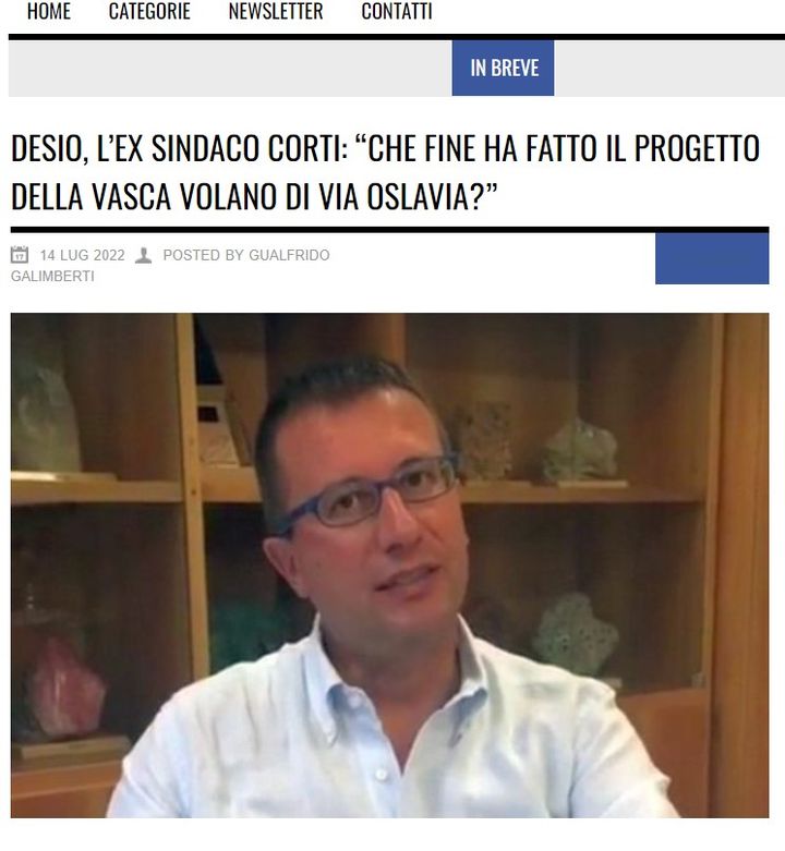 DESIO, L’EX SINDACO CORTI: “CHE FINE HA FATTO IL PROGETTO DELLA VASCA VOLANO DI VIA OSLAVIA?”