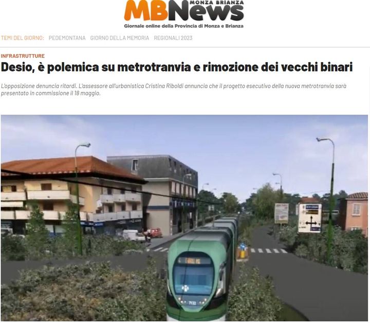 Desio, è polemica su metrotranvia e rimozione dei vecchi binari