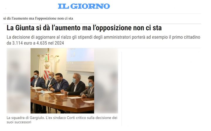 La Giunta si dà l’aumento ma l’opposizione non ci sta