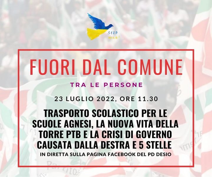 Fuori dal Comune #22 - La crisi del governo Draghi, la vendita della Torre del PTB, la soppressione del servizio di trasporto scolastico.